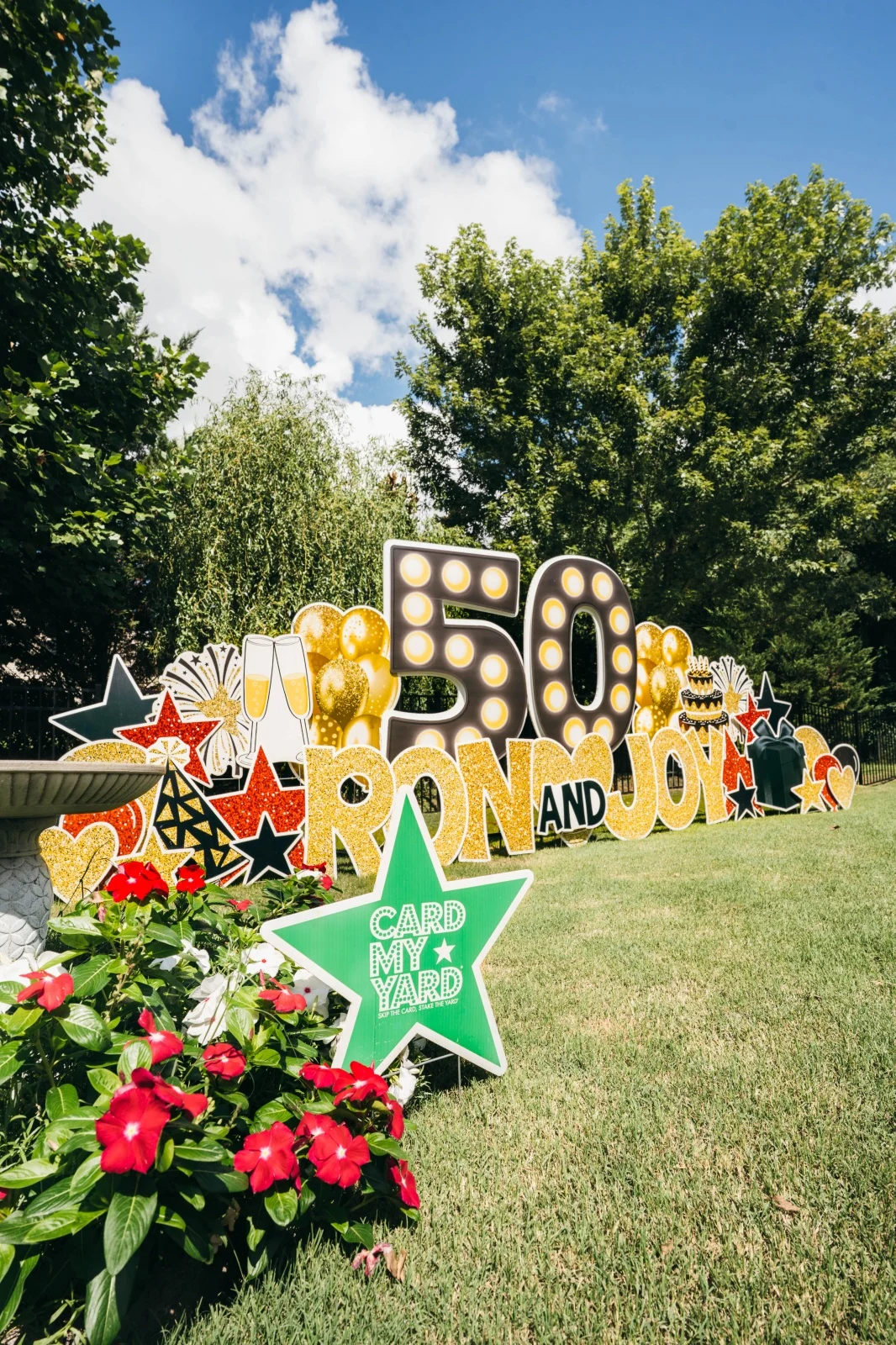 50 and Fabulous Golden Yard Display Sign